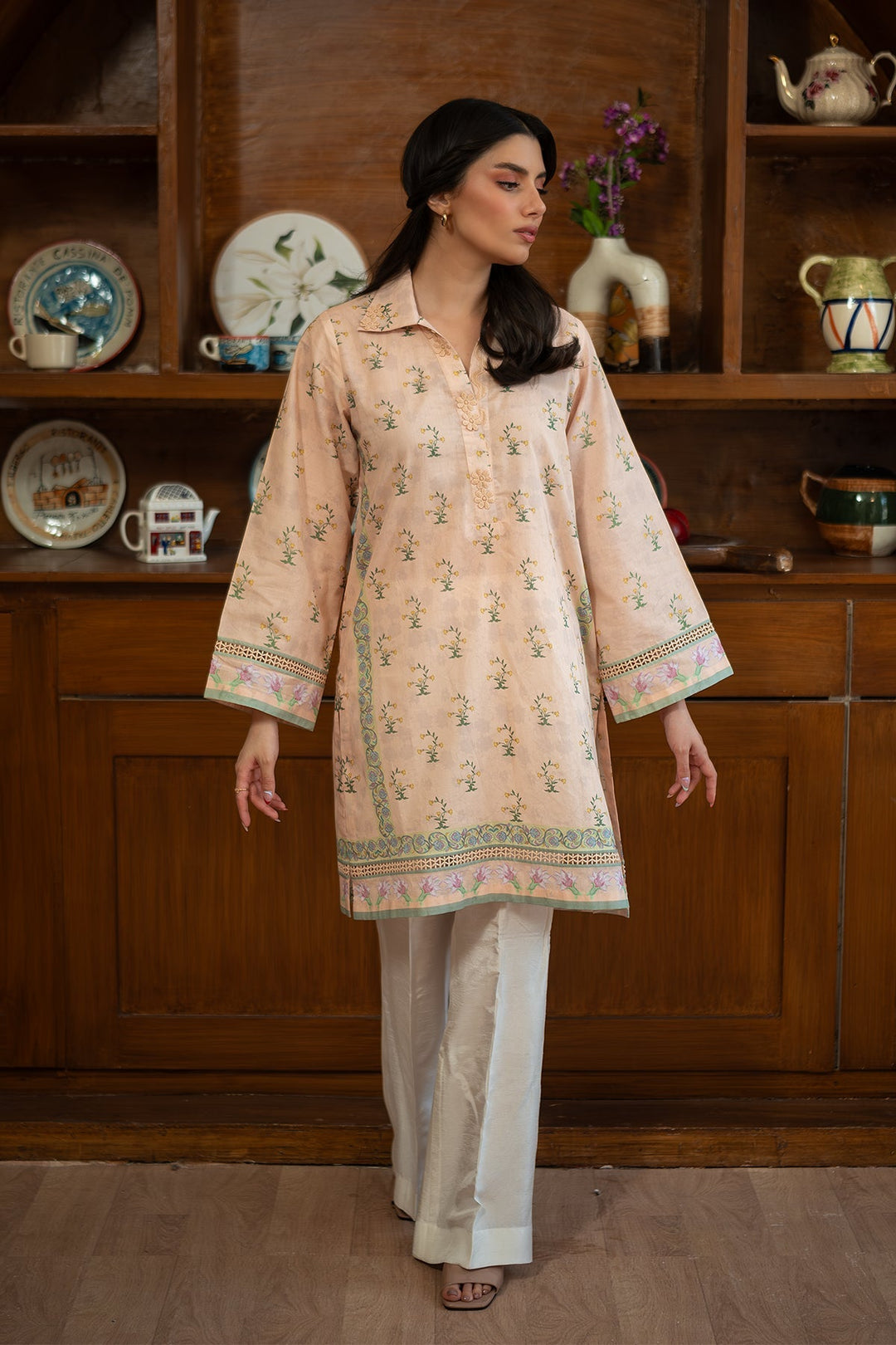 Rhea by Sahar Unstitched Lawn 1 Piece Suit Sand Bloom - Casual Collection