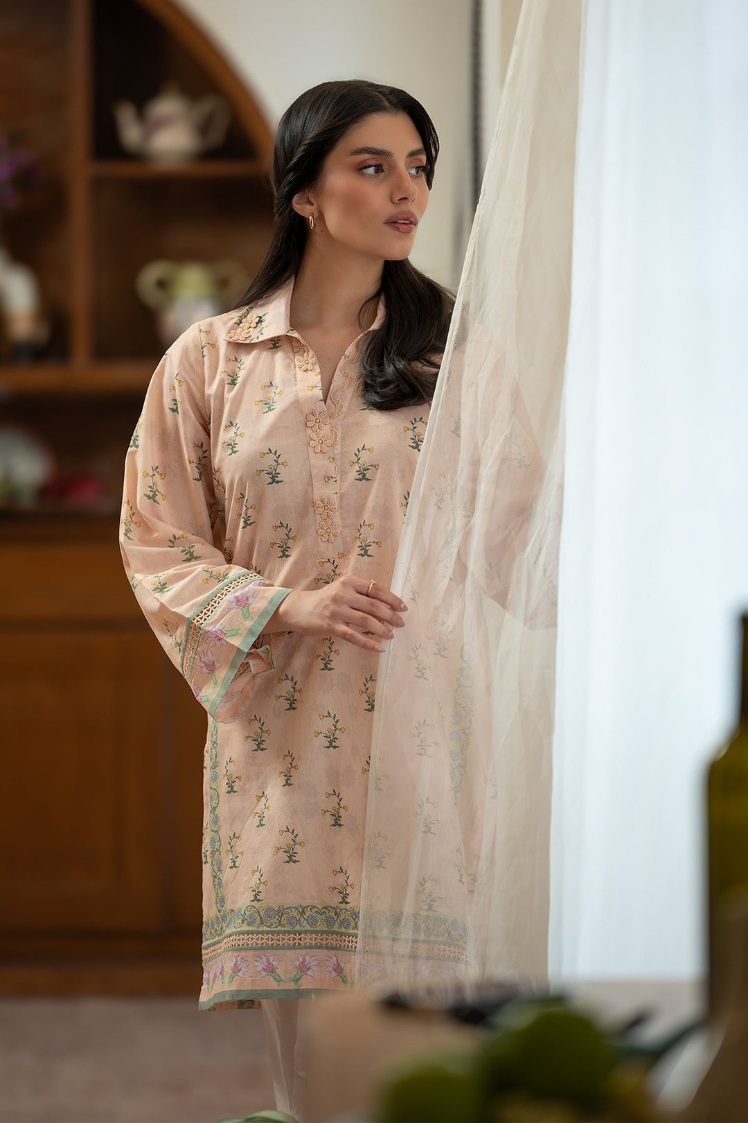 Rhea by Sahar Unstitched Lawn 1 Piece Suit Sand Bloom - Casual Collection