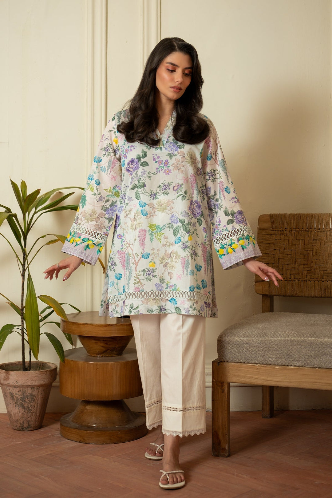 Rhea by Sahar Unstitched Lawn 1 Piece Suit Petal Mist - Casual Collection