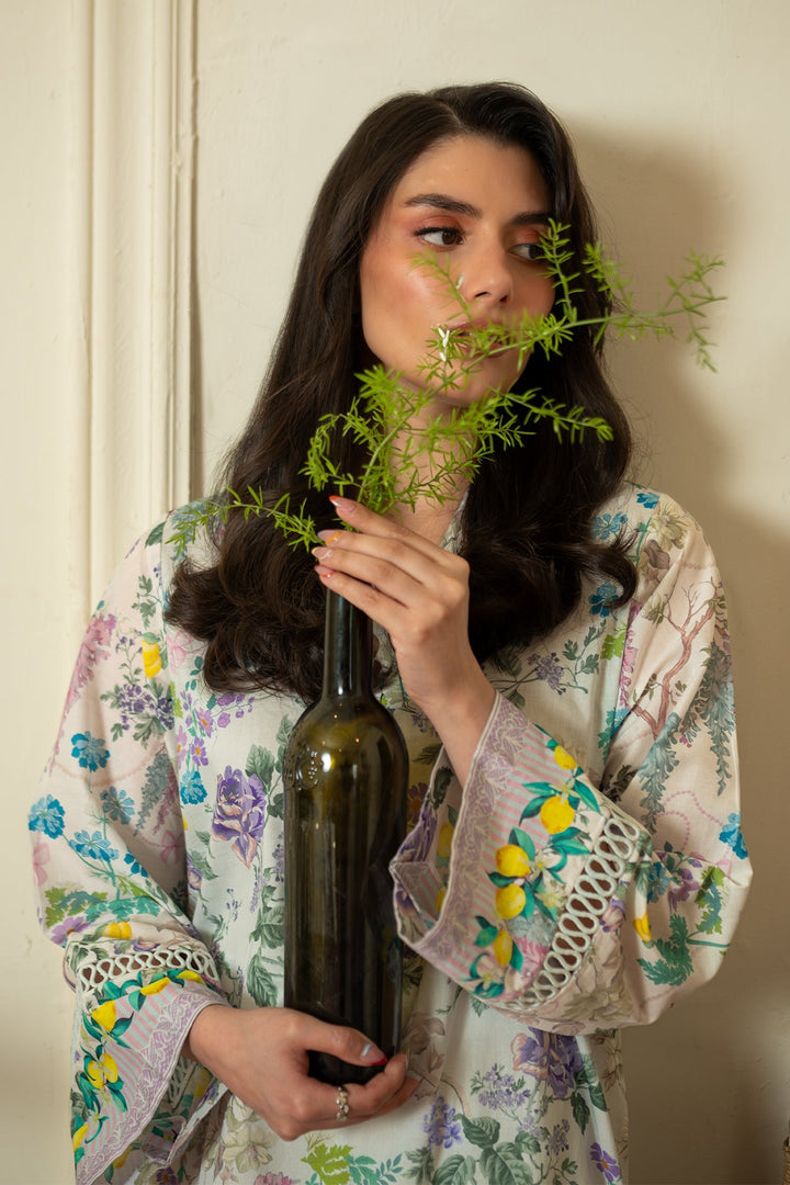 Rhea by Sahar Unstitched Lawn 1 Piece Suit Petal Mist - Casual Collection