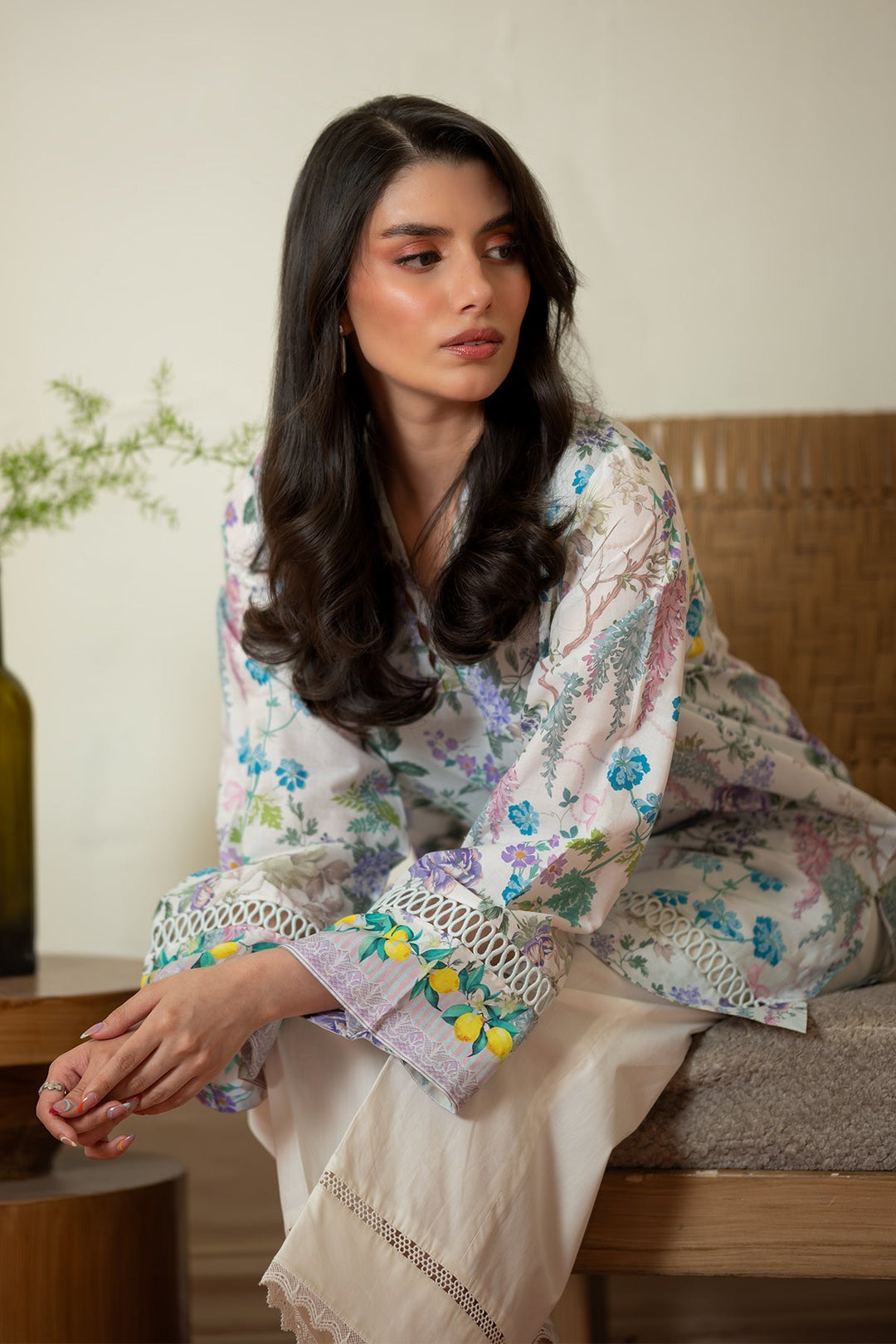 Rhea by Sahar Unstitched Lawn 1 Piece Suit Petal Mist - Casual Collection