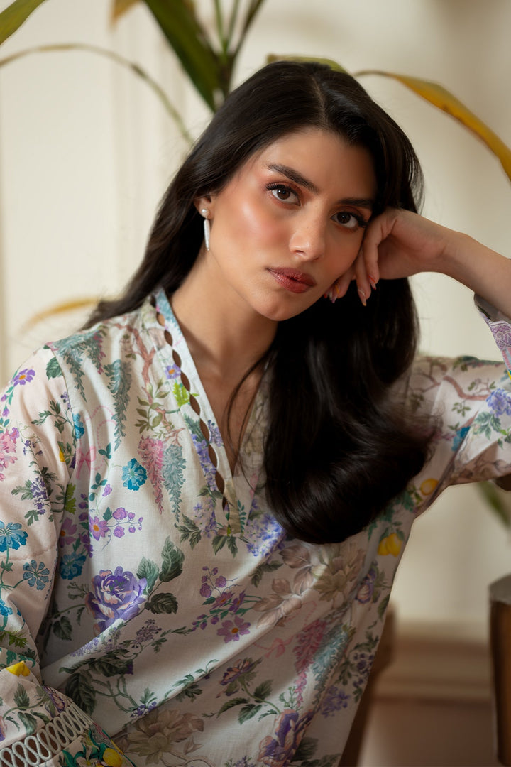 Rhea by Sahar Unstitched Lawn 1 Piece Suit Petal Mist - Casual Collection