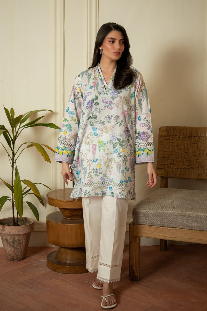 Rhea by Sahar Unstitched Lawn 1 Piece Suit Petal Mist - Casual Collection