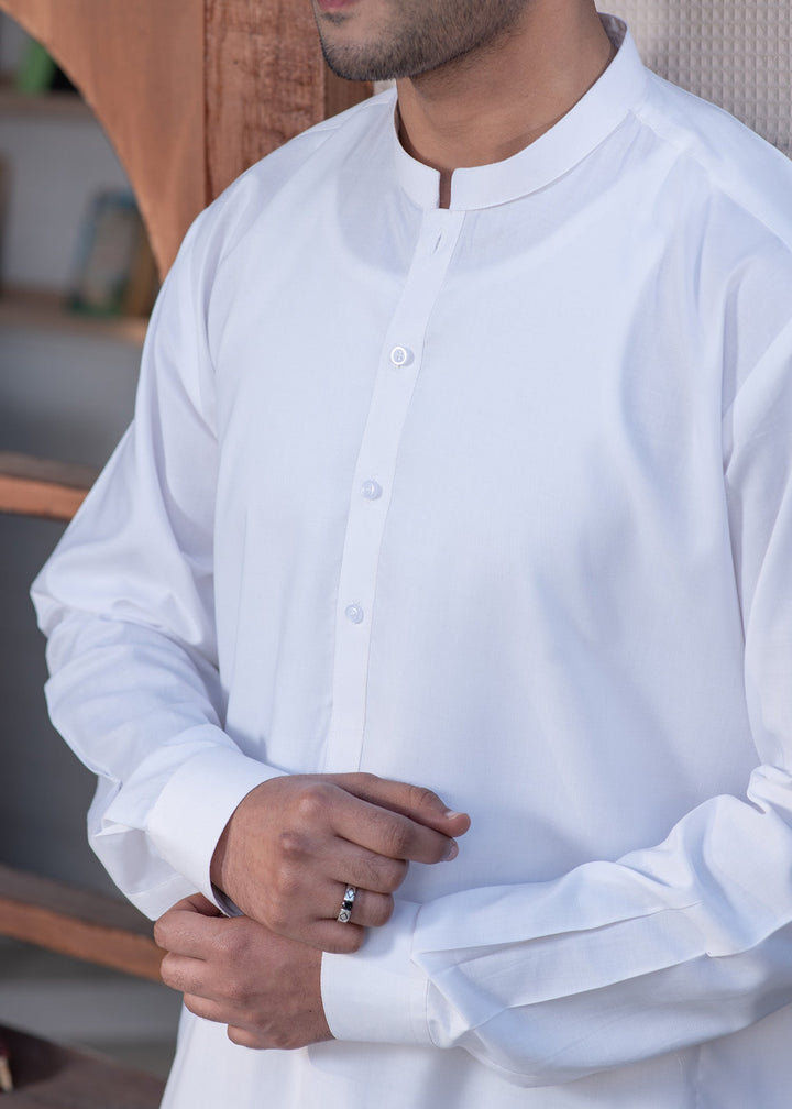 Shahkaar by Buraq Mens RTW Solids Wash N Wear 2 Piece Suit Off White Ban Casual Collection