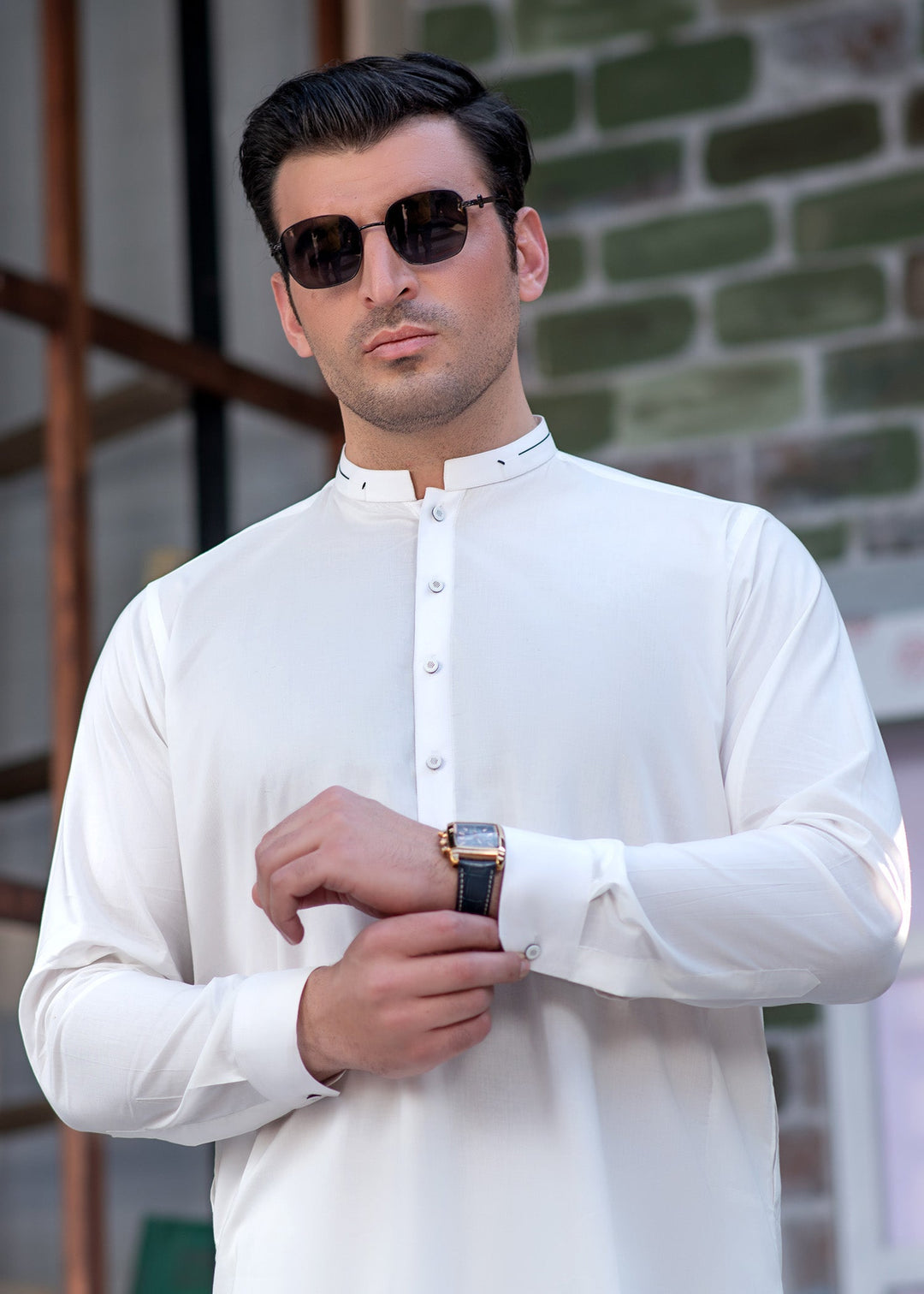 Aks e Shaam by Buraq Mens RTW Solids Cotton 2 Piece Suit Elegant White Casual Collection