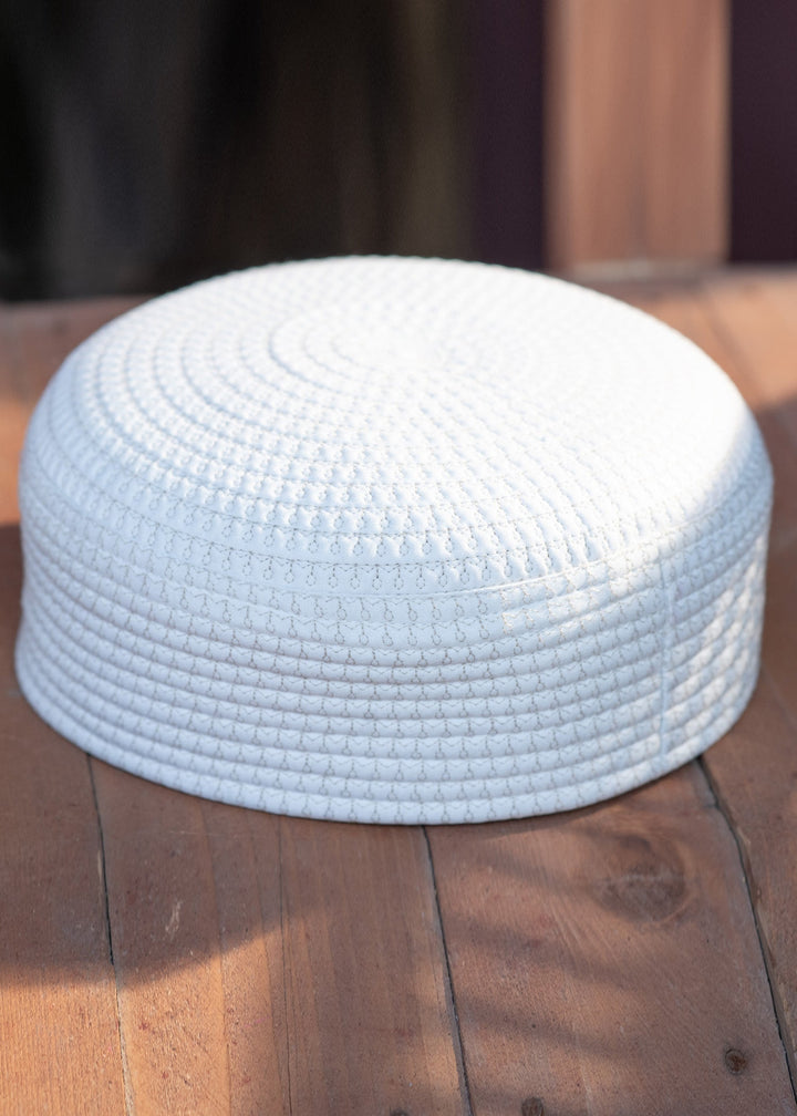 Islamic Koofi Cap by Buraq RTW Embroidered Suiting White Double Casual Collection