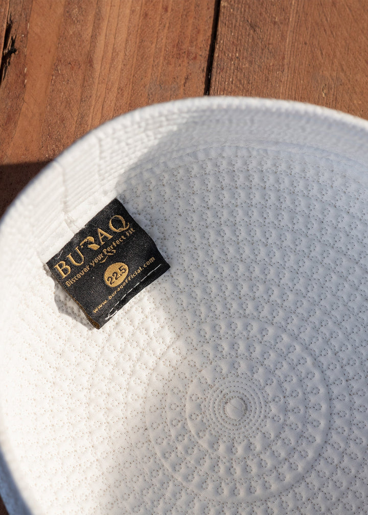 Islamic Koofi Cap by Buraq RTW Embroidered Suiting White Double Casual Collection
