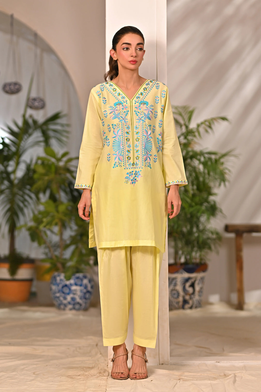 Dhaga Women Pret Embroidered 2 Piece cotton Odette SS25DSE119 - Summer Collection
