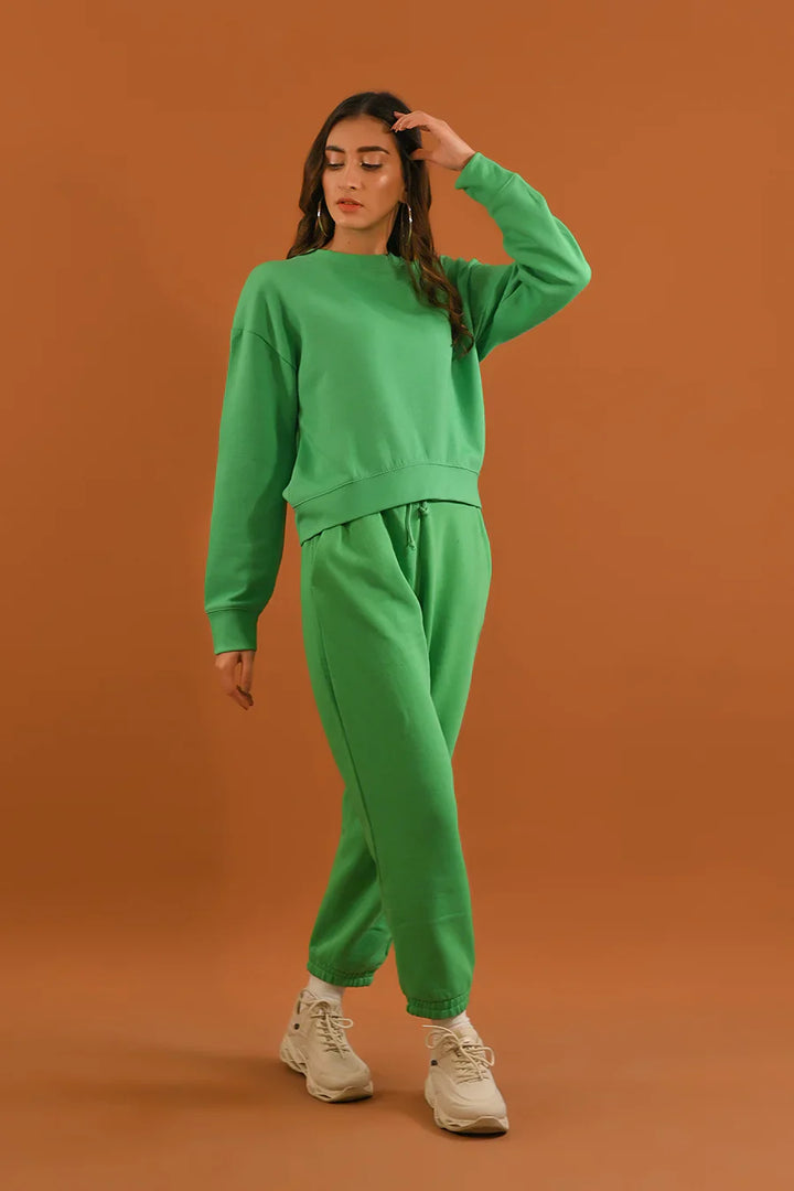 Dhaga Women Western Solids T- Shirt jersy Cropped tshirt Green DSS10013 - Summer Collection