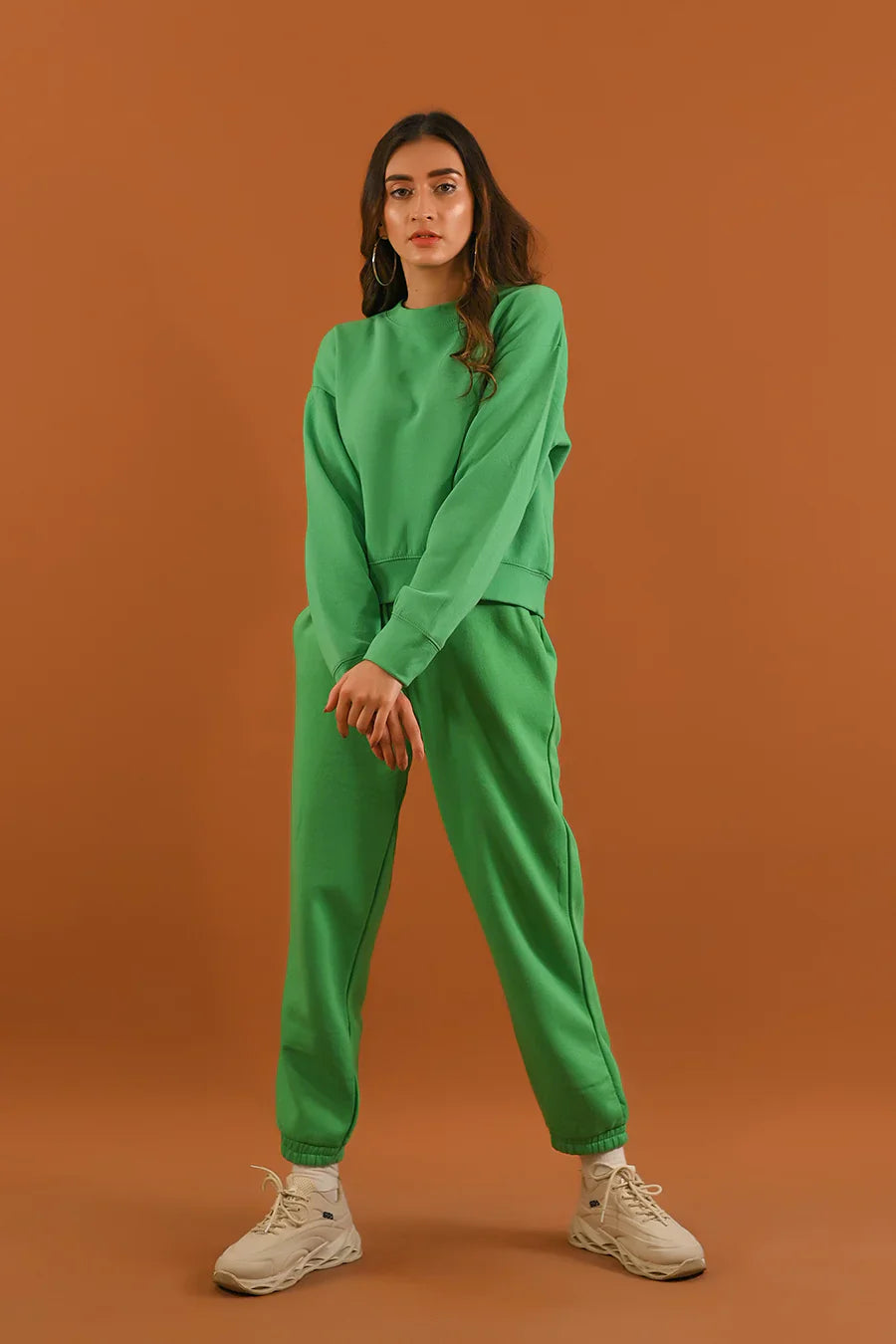 Dhaga Women Western Solids 1 Piece fleece Green Jogger Pant DJP1001 - Summer Collection