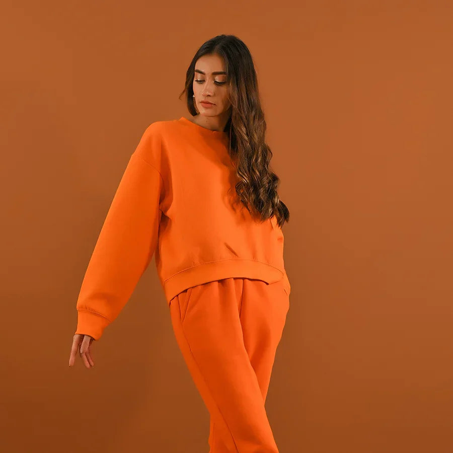 Dhaga Women Western Solids T- Shirt jersy Cropped tshirt Orange DSS10012 - Summer Collection