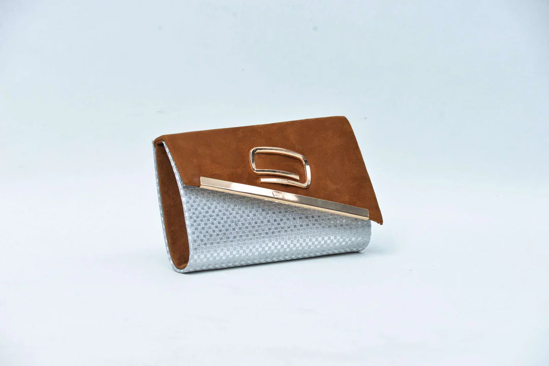 Firdous Clutch Bag Brown Velvet - FWB00401