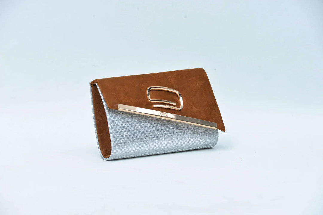 Firdous Clutch Bag Brown Velvet - FWB00401