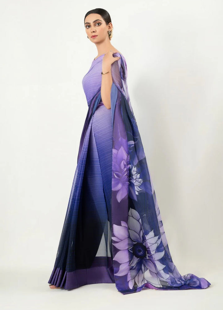 Imran Aftab RTW Printed Chiffon Saree IASC-UF-17 - Festive Collection