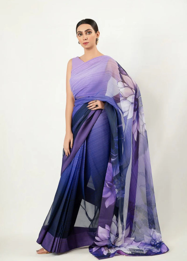 Imran Aftab RTW Printed Chiffon Saree IASC-UF-17 - Festive Collection