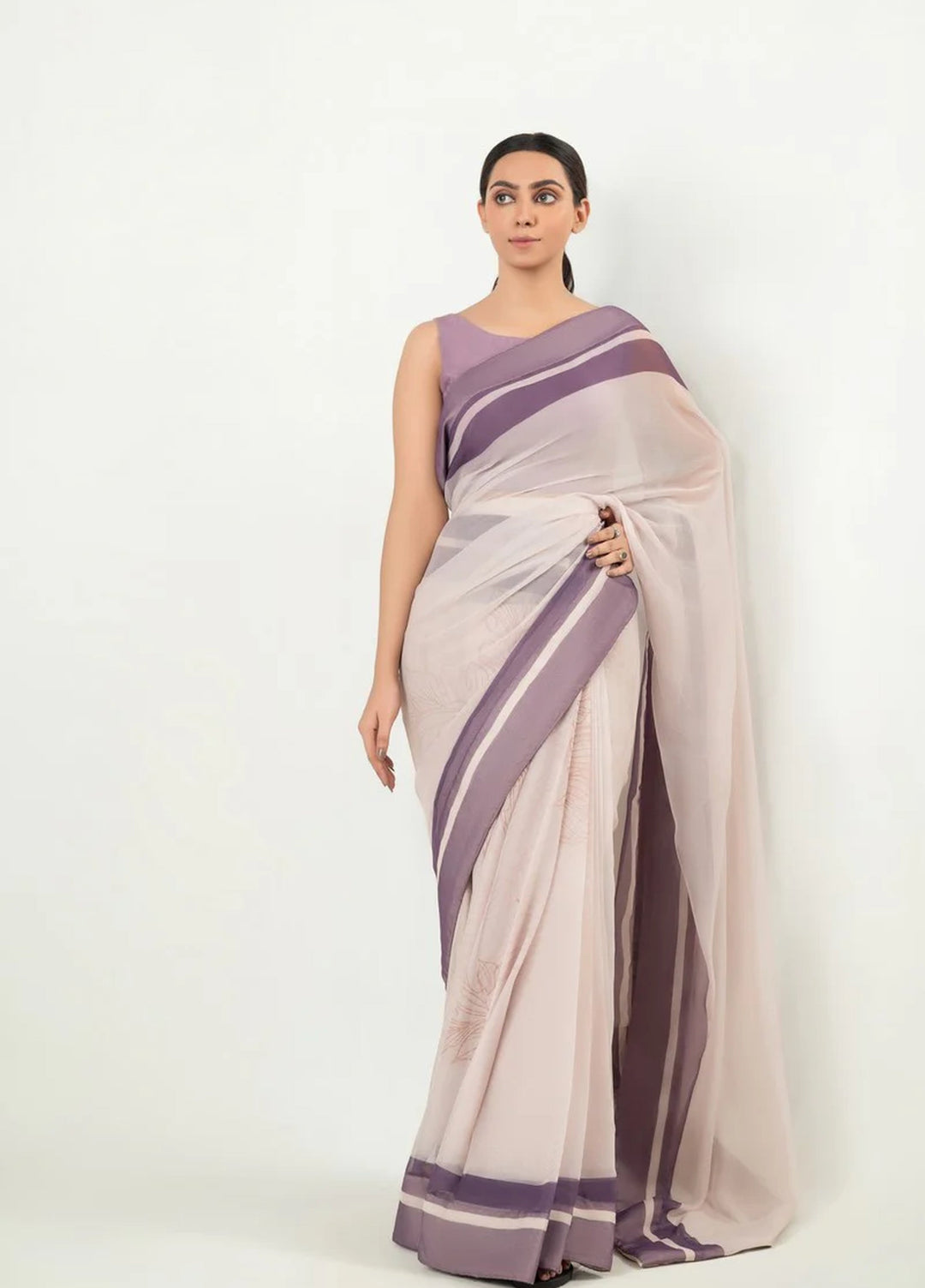 Imran Aftab RTW Printed Chiffon Saree Suit IASC 19 - Festive Collection
