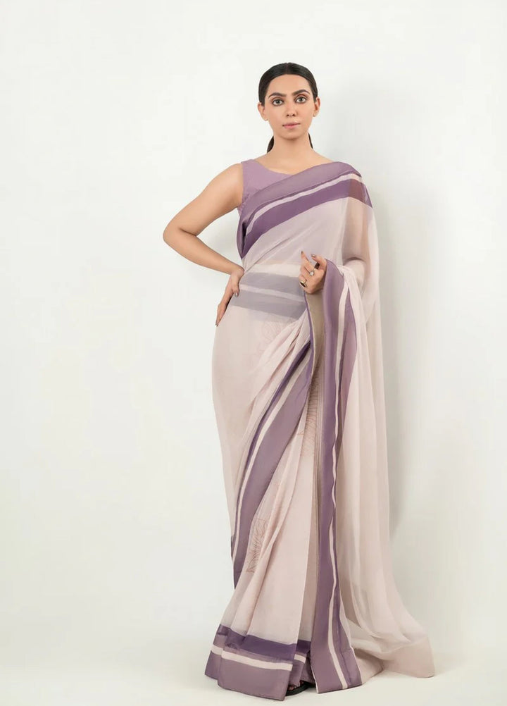 Imran Aftab RTW Printed Chiffon Saree Suit IASC 19 - Festive Collection