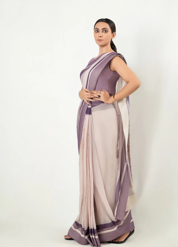 Imran Aftab RTW Printed Chiffon Saree Suit IASC 19 - Festive Collection