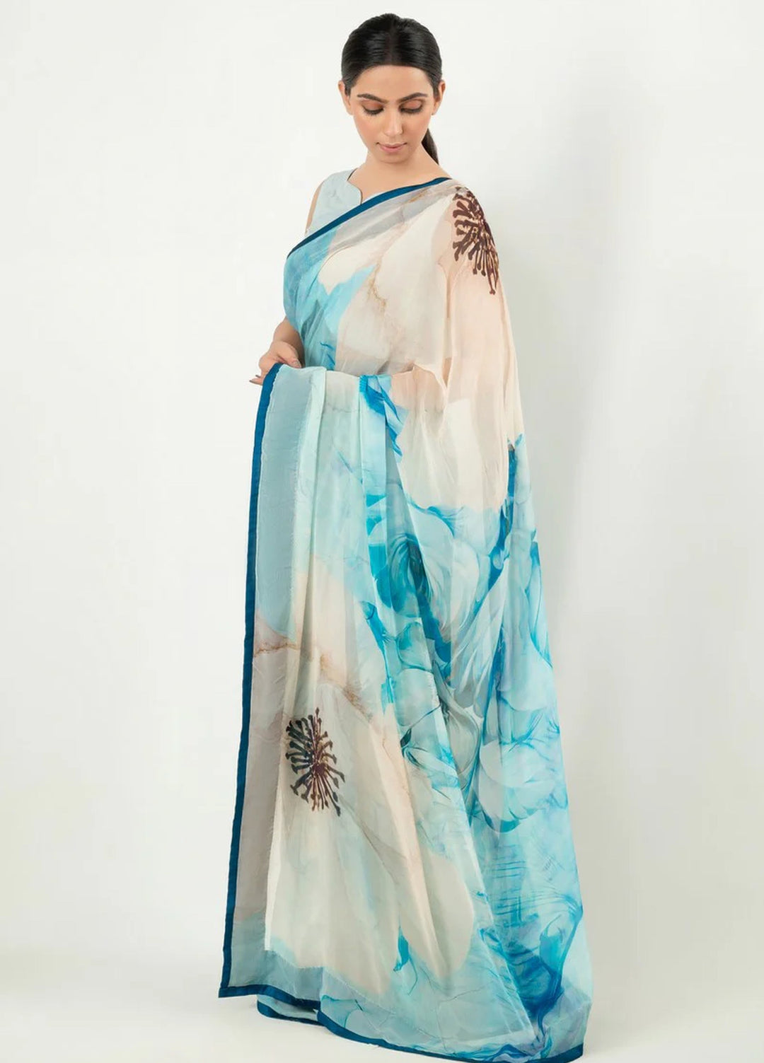 Imran Aftab RTW Printed Chiffon Saree IASC-UF-21 - Festive Collection