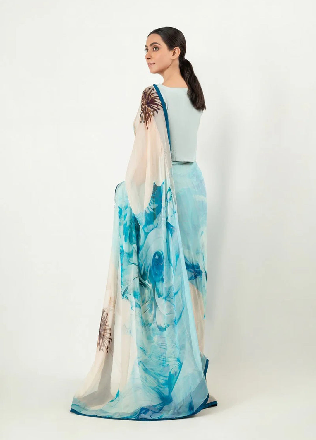 Imran Aftab RTW Printed Chiffon Saree IASC-UF-21 - Festive Collection