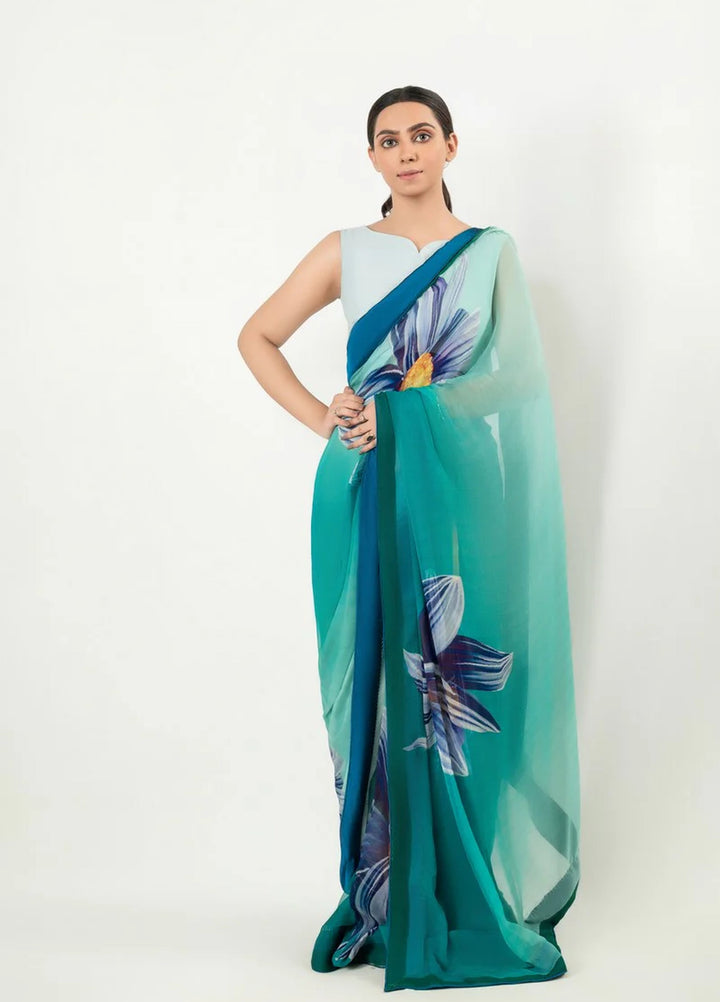 Imran Aftab RTW Printed Chiffon Saree IASC-UF-22 - Festive Collection