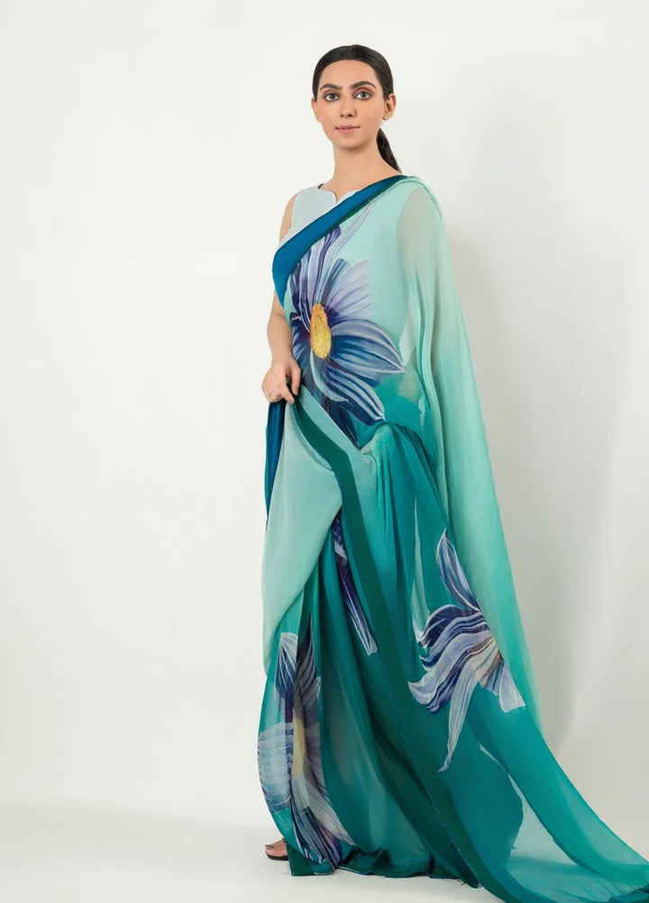 Imran Aftab RTW Printed Chiffon Saree IASC-UF-22 - Festive Collection