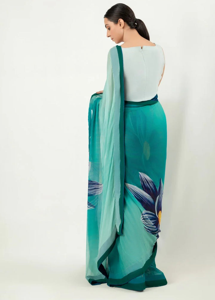 Imran Aftab RTW Printed Chiffon Saree IASC-UF-22 - Festive Collection
