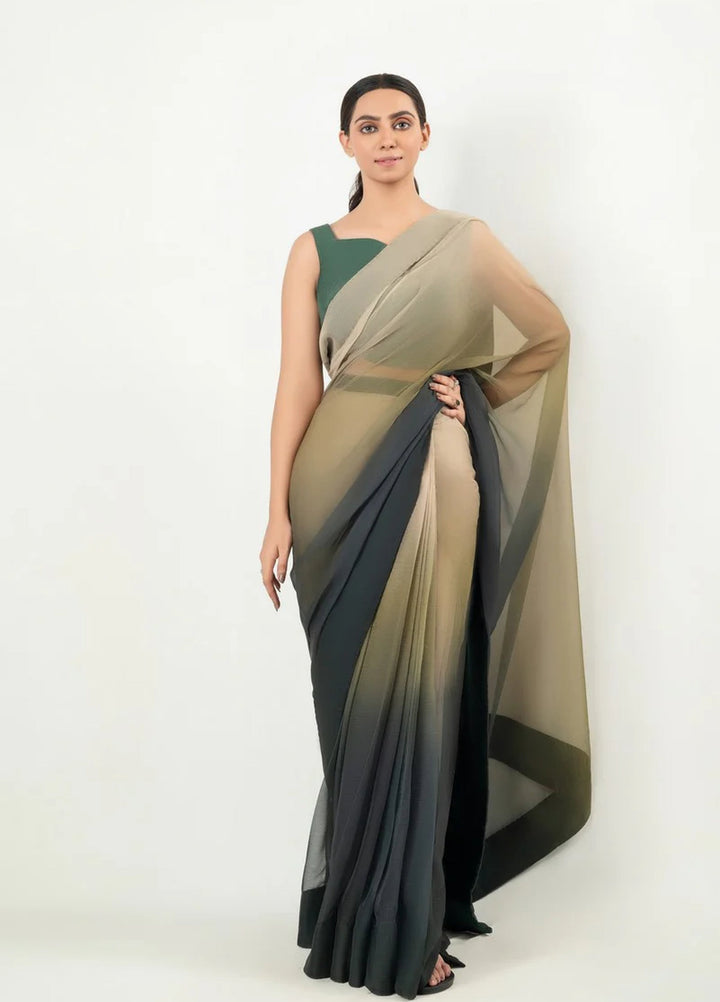 Imran Aftab RTW Printed Chiffon Saree IASC 23 - Festive Collection