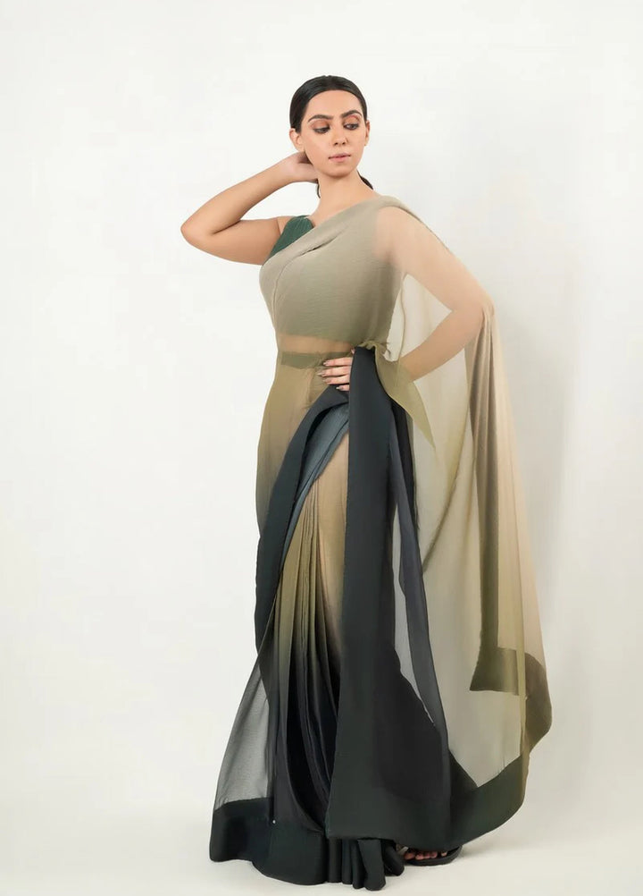 Imran Aftab RTW Printed Chiffon Saree IASC 23 - Festive Collection