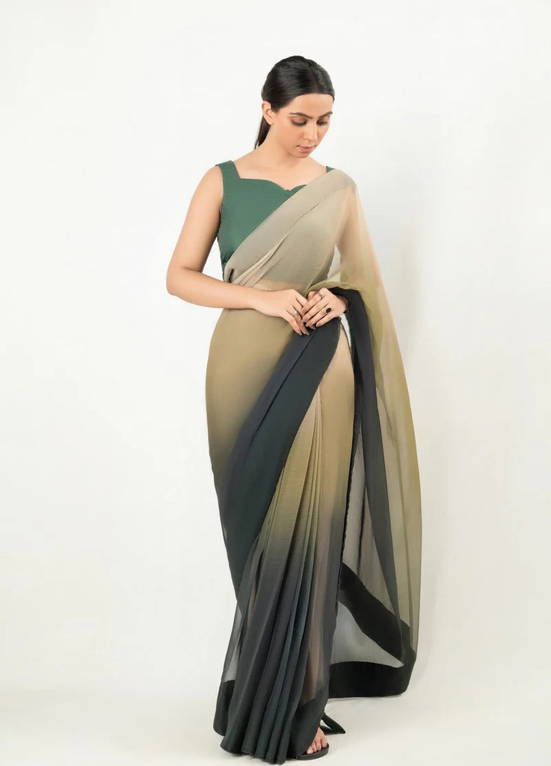 Imran Aftab RTW Printed Chiffon Saree IASC 23 - Festive Collection