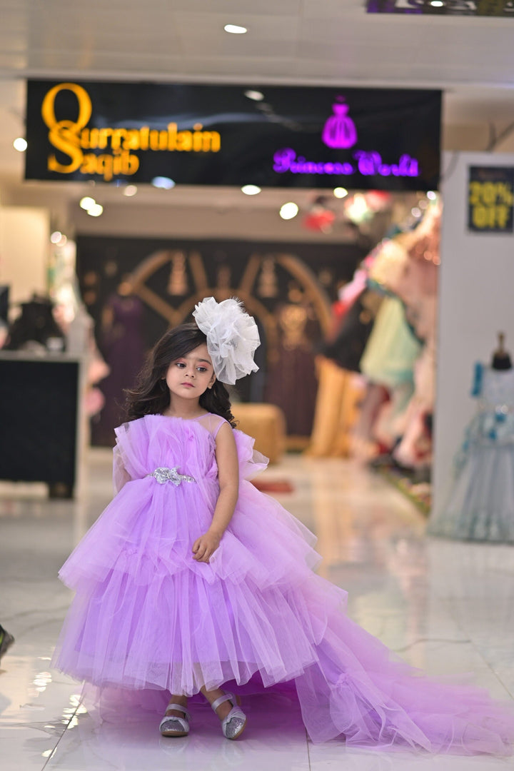 Qurratulain Saqib Pret Embroidered Shirt Lilac Forest