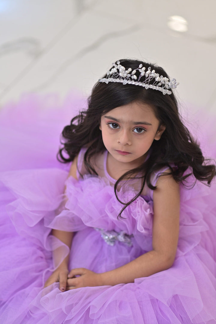 Qurratulain Saqib Pret Embroidered Shirt Lilac Forest