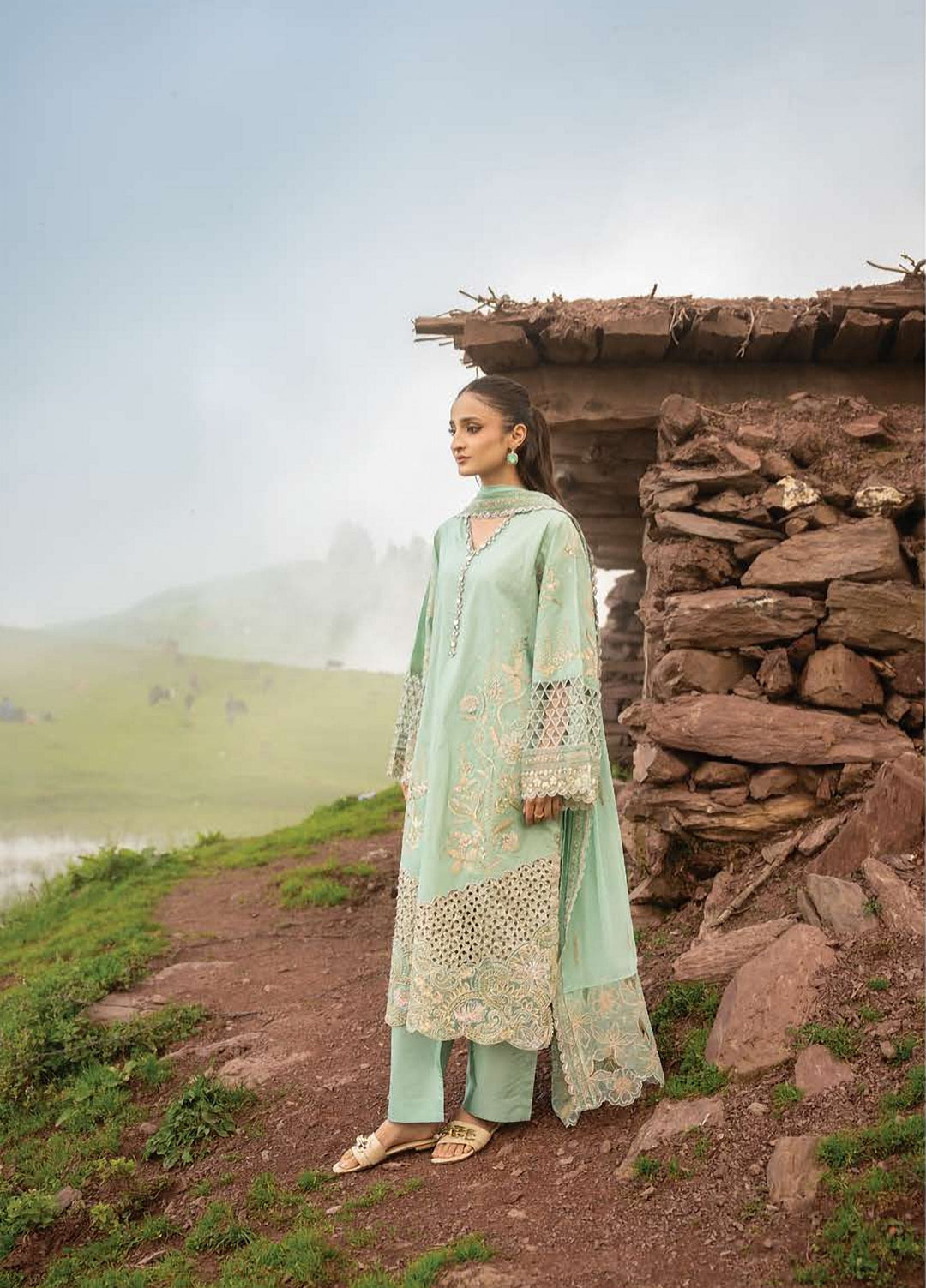 Dastaan by Zebtan Unstitched Embroidered Tassal Silk 3 Piece Suit ZB26UD DZ-02 - Festive Collection