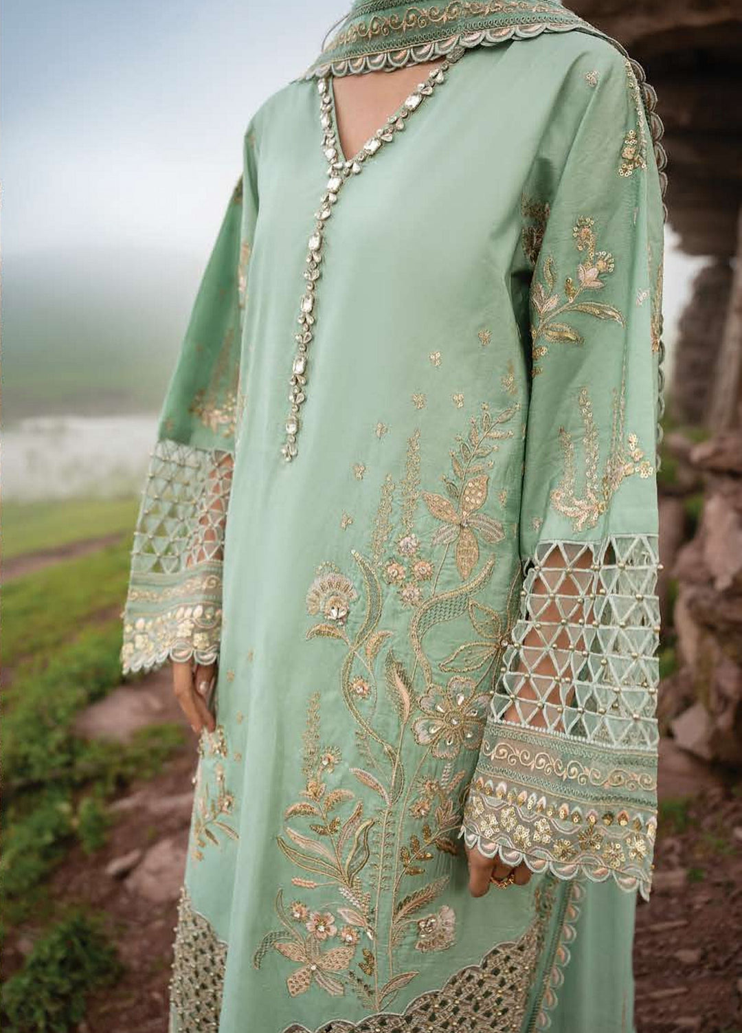 Dastaan by Zebtan Unstitched Embroidered Tassal Silk 3 Piece Suit ZB26UD DZ-02 - Festive Collection