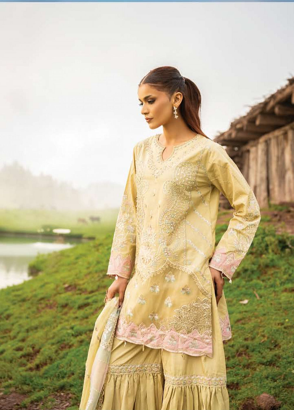 Dastaan by Zebtan Unstitched Embroidered Tassal Silk 3 Piece Suit ZB26UD DZ-07 - Festive Collection