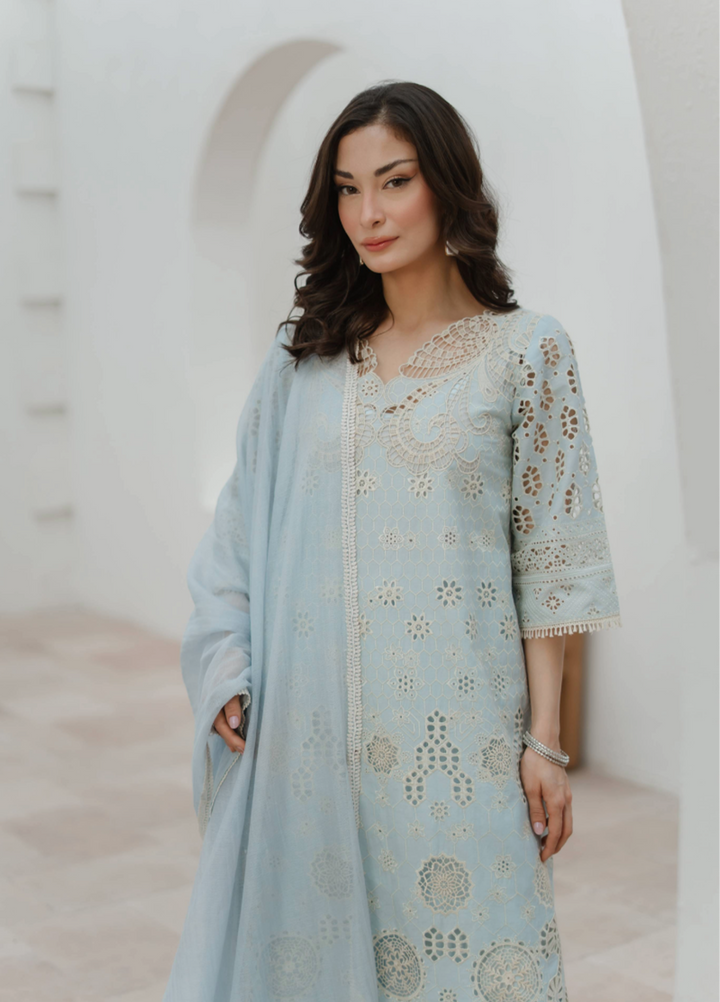 Manara by Maria RTW Embroidered Schiffli 3 Piece Suit MN26RF Daffodil M-02 - Festive Collection