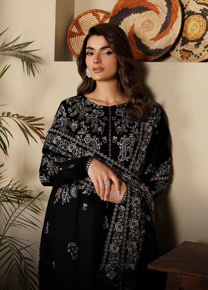 Exclusive by Daria Unstitched Embroidered Leather Peach 3 Piece Suit DN26UEL DA-190 - Winter Collection