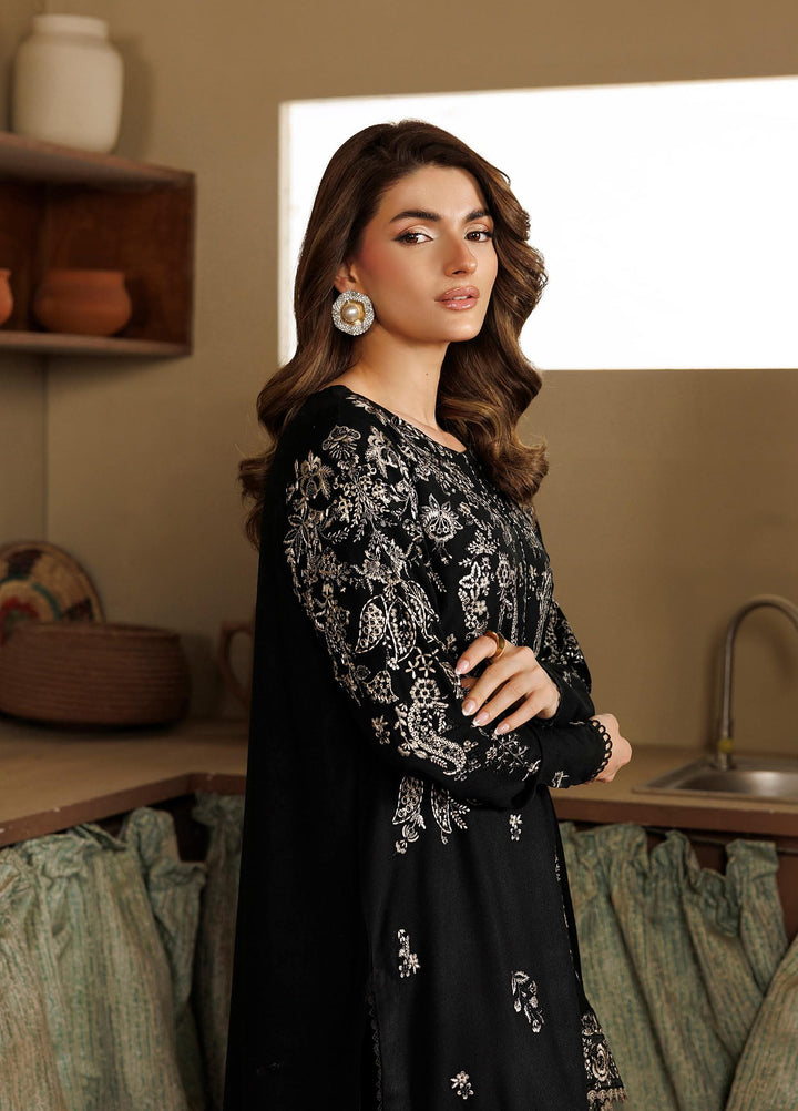 Exclusive by Daria Unstitched Embroidered Leather Peach 3 Piece Suit DN26UEL DA-190 - Winter Collection