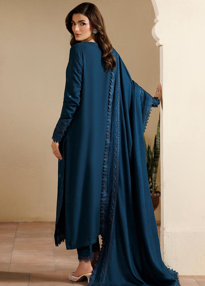 Exclusive by Daria Unstitched Embroidered Leather Peach 3 Piece Suit DN26UEL DA-191 - Winter Collection