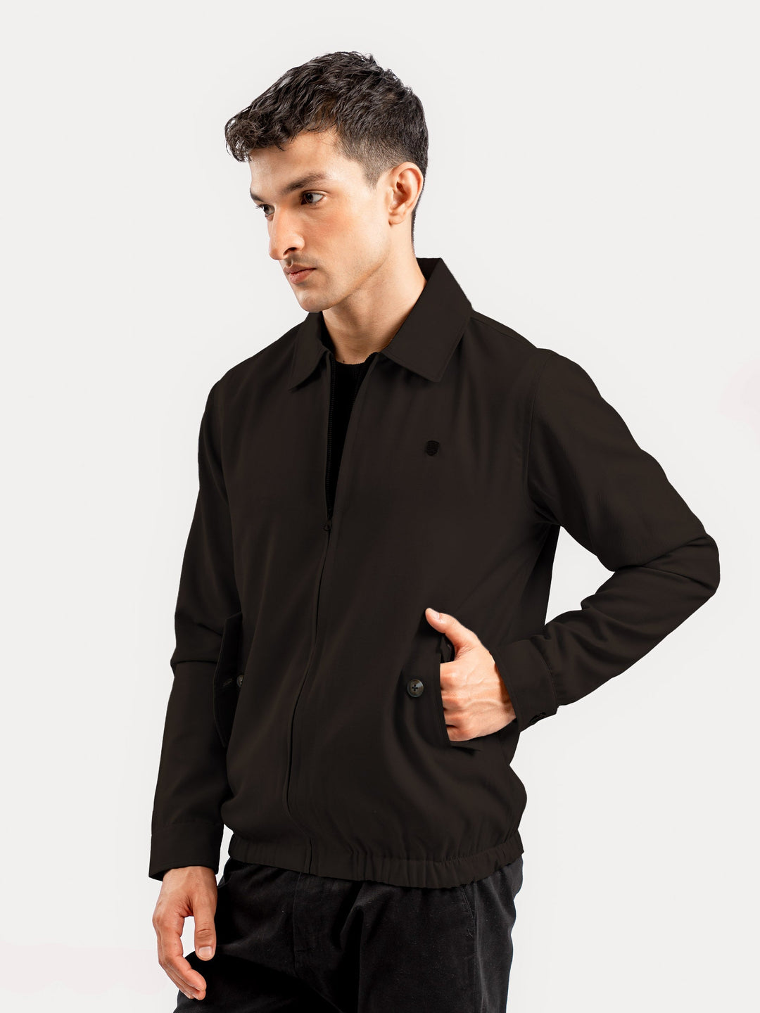Brumano Mens RTW Solids Cotton Jacket Dark Brown Jacket With Collar Winter Collection
