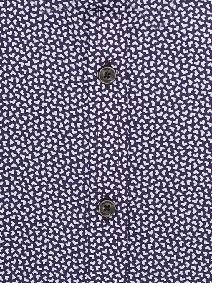 Brumano Ready To Wear Shirts Men 1 Piece Cotton Dark Burgundy Printed Half Sleeve Shirt 0-33-023-2358 - Summer Collection