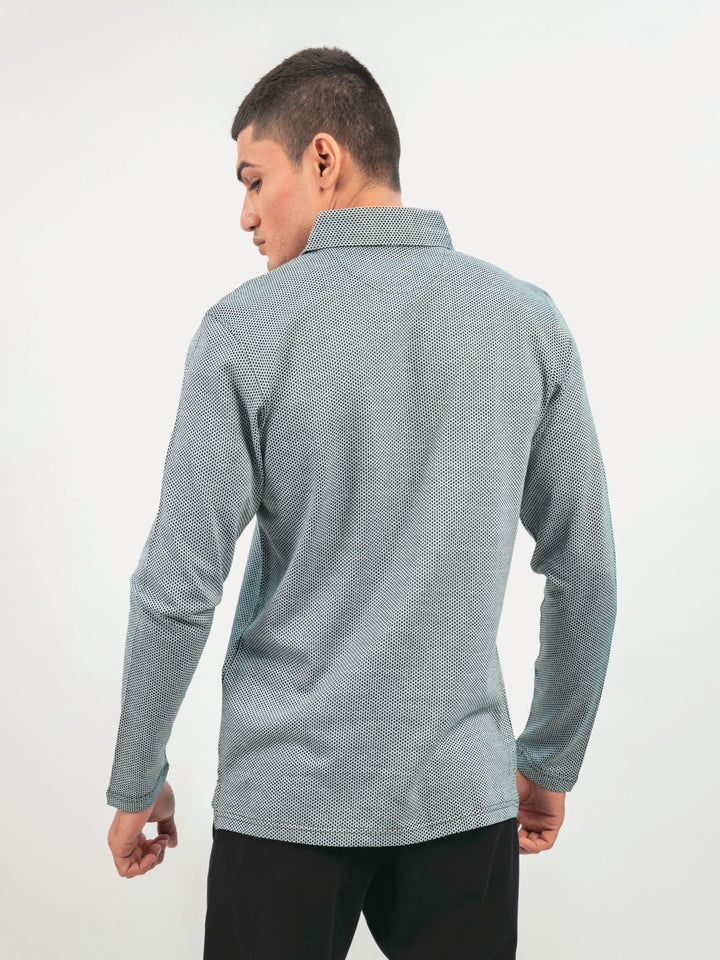 Brumano  Solids Cotton Polo Dark Green Mercerized Full Sleeves Polo Shirt