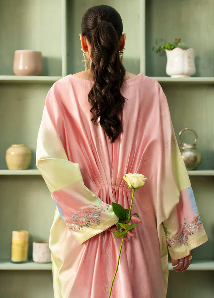 Celeste by Imrozia Pret Hand work Shamooz Silk Kaftaan SP-110 Dawn