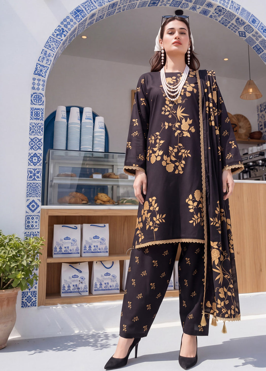 Coco by Al Zohaib Unstitched Printed Cambric 3 Piece Suit AZ26UCC D-02 - Casual Collection