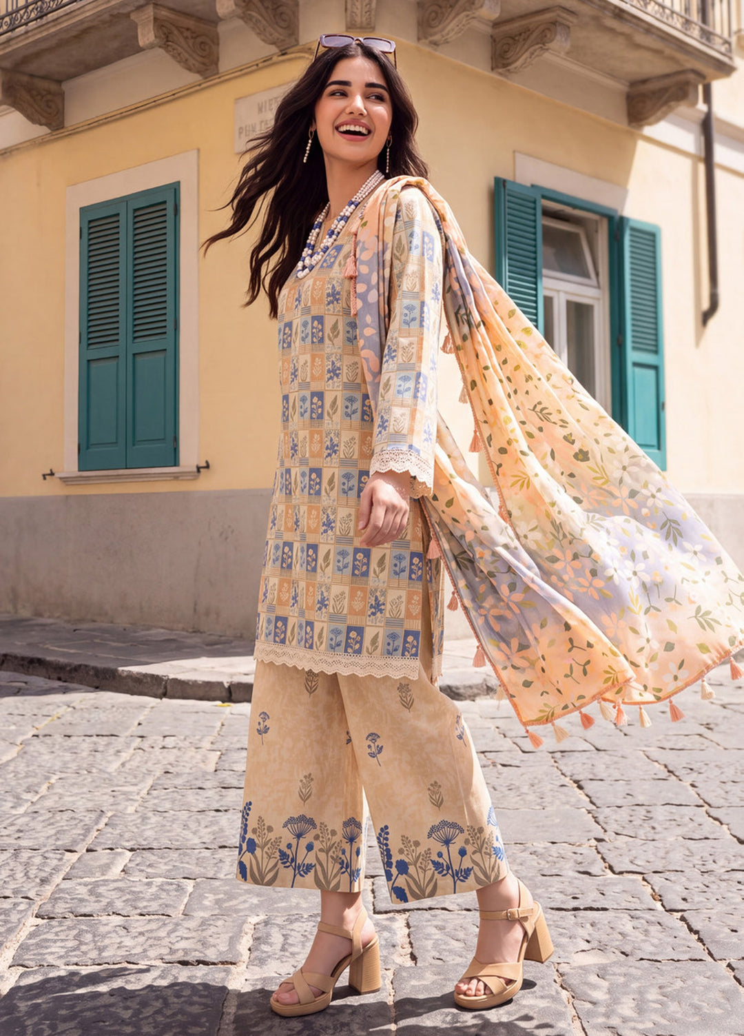 Coco by Al Zohaib Unstitched Printed Cambric 3 Piece Suit AZ26UCC D-04 - Casual Collection