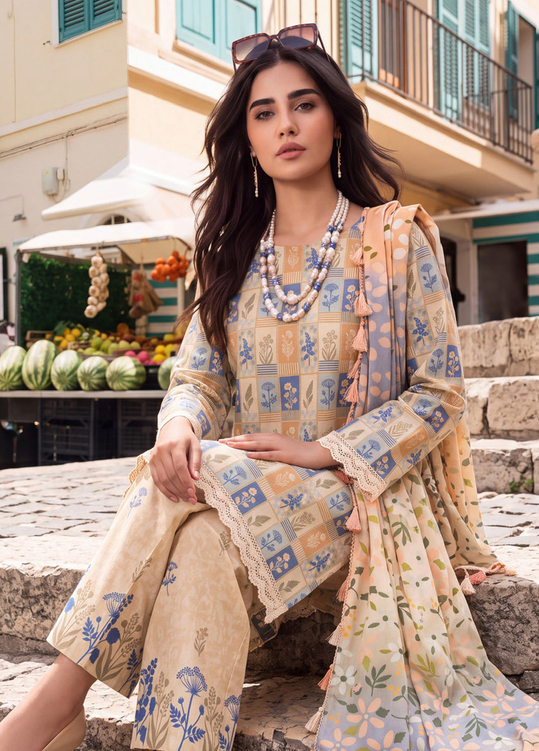 Coco by Al Zohaib RTW Printed Cambric 3 Piece Suit AZ26RCC D-04 - Casual Collection