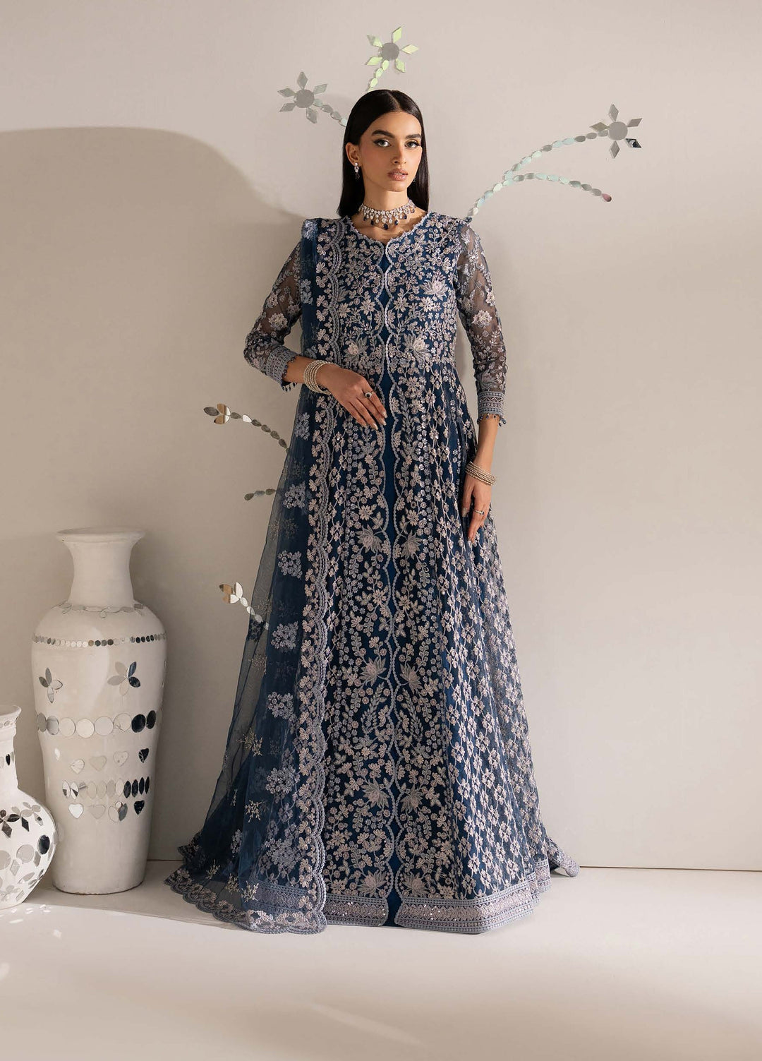 Shehnai by Lavish Premium Unstitched Embroidered Organza 3 Piece Suit LVP26USO SH-05 ZAREEN - Wedding Collection