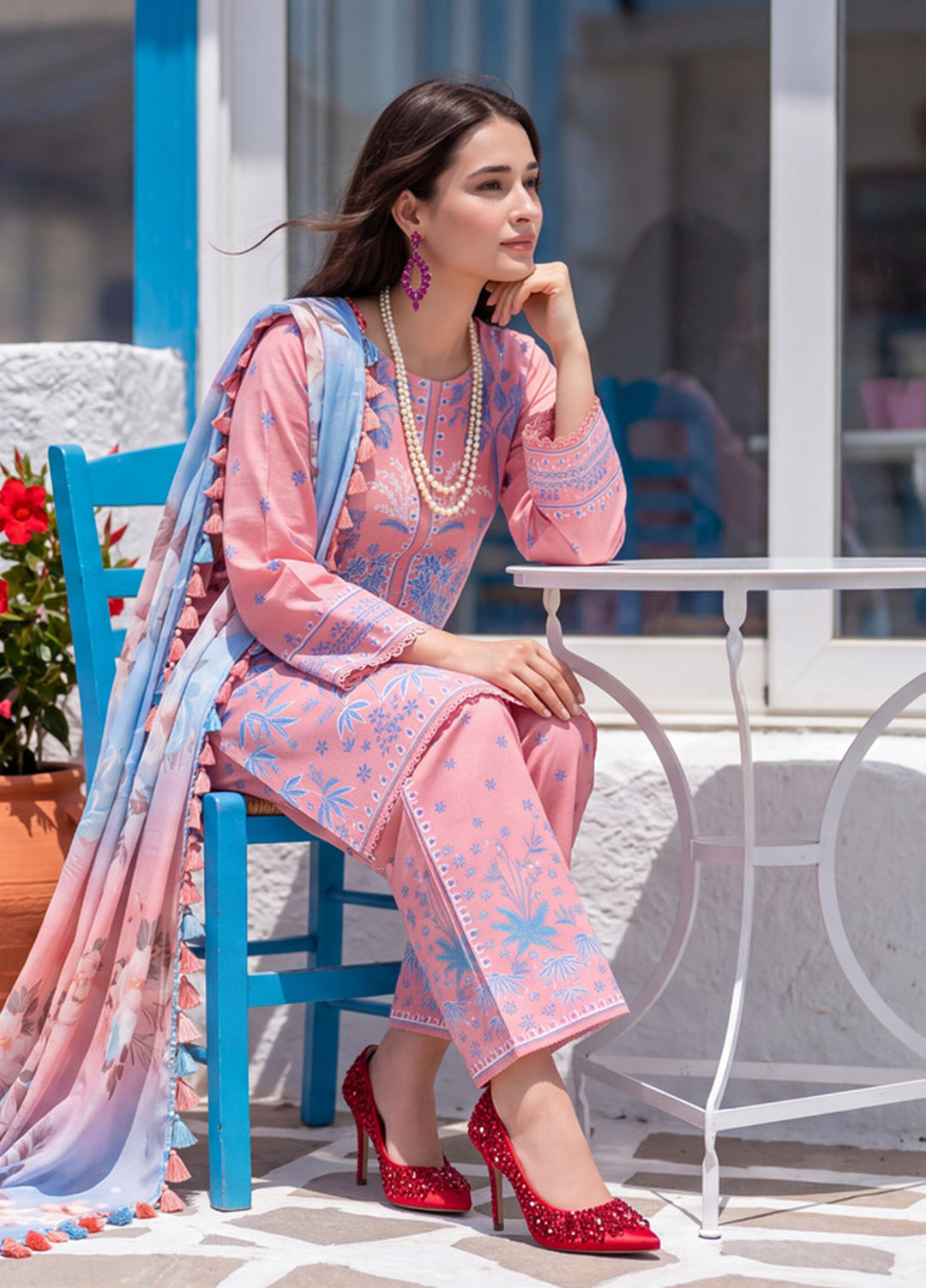 Coco by Al Zohaib Unstitched Printed Cambric 3 Piece Suit AZ26UCC D-07 - Casual Collection