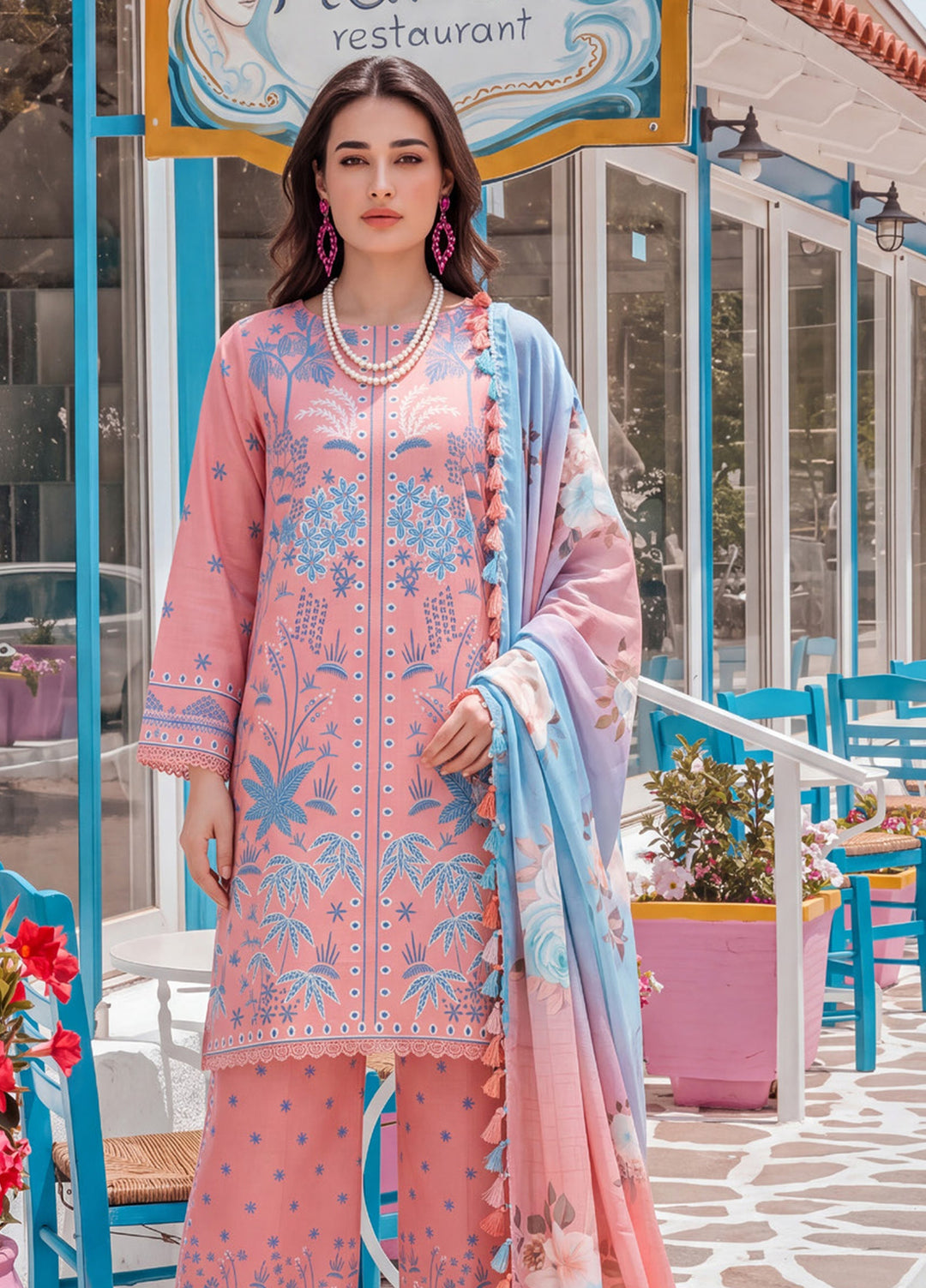 Coco by Al Zohaib Unstitched Printed Cambric 3 Piece Suit AZ26UCC D-07 - Casual Collection