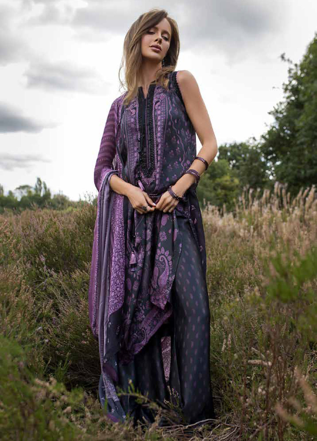 Sobia Nazir Satin Unstitched Printed 3 Piece Suits SN25SF D-08 - Festive Collection